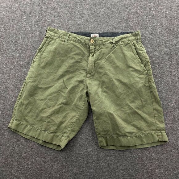Faherty Other - Faherty Men's Flat Front Linen/Cotton Blend Shorts - Moss - 34‎